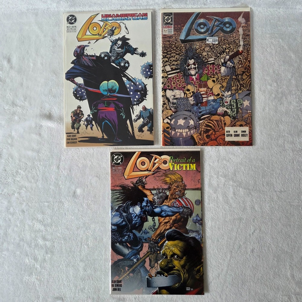 Lobo Comic Lot - Unamerican Gladiators #2, Portrait of a Victim #1, Lobo #4